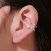 Korean Version of Minimalist Lines With Diamond Studded Ear Clips Fashionable Double-C Ear Bone Clips Double-layer U-shaped Ear Clip Without Ear Holes