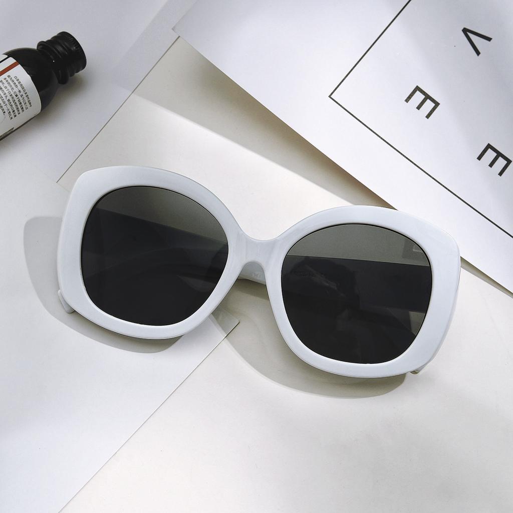 Очки 3940 Круглые Крупная Оправа Ретро Солнцезащитные Очки, Макарон Крем Модные Солнцезащитные Очки
