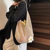 Summer seaside vacation beach woven shoulder bag women's 2025 new large-capacity flower cotton thread hollow tote bag