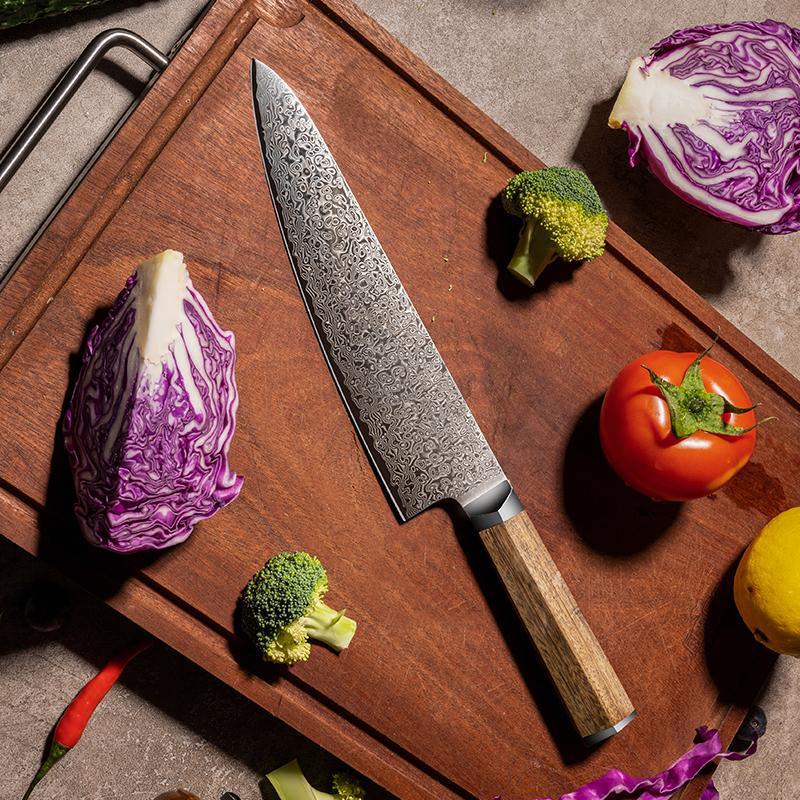 8.3 Inch Chef Knife 67-layers Damascus VG-10 Steel Blade Sharp Slicing Cleaver Japanese Kitchen Knives Hexagonal Rosewood Handle