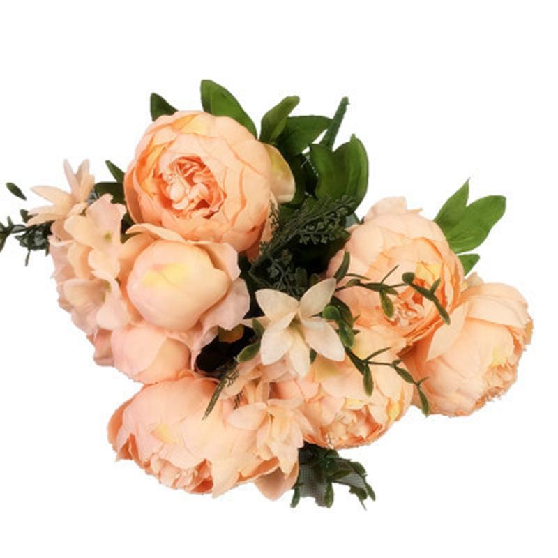 Искусственный цветок пиона с 13 головками, искусственное растение для свадебных аксессуаров для дома, декор комнаты