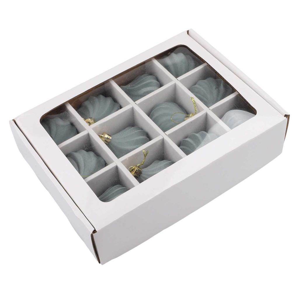 Набор плюшевых рождественских украшений с 12 шарами в форме луковицы, предназначенный для элегантного украшения праздничной елки и дома