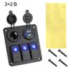Interior Parts 12~24V Circuit Control Boat Car Switch Panel 2/3 Gang Digital Voltmeter Dual USB Port Outlet Combination