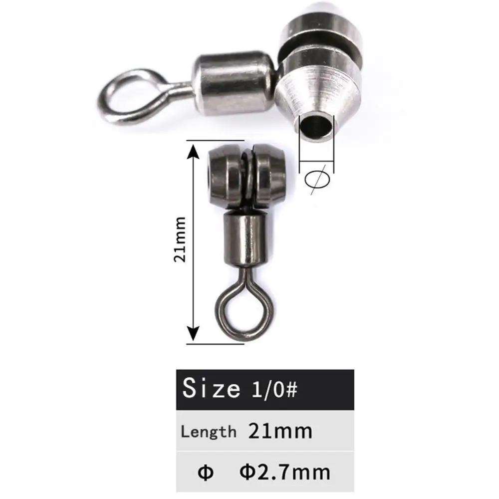 10pcs Fishing Swivels 3-way Stainless Steel Fishing Connector Rolling Bearing Swivel Hook for Carp Tackle Accessories tool