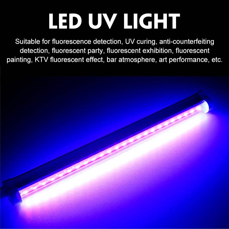 Портативные светодиодные УФ-светильники черного цвета, DJ-оборудование, 11,8-дюймовая черная УФ-светильник с 24 светодиодными полосами для вечеринок, клубов, сцен, черного света, для домашнего декора на Хэллоуин