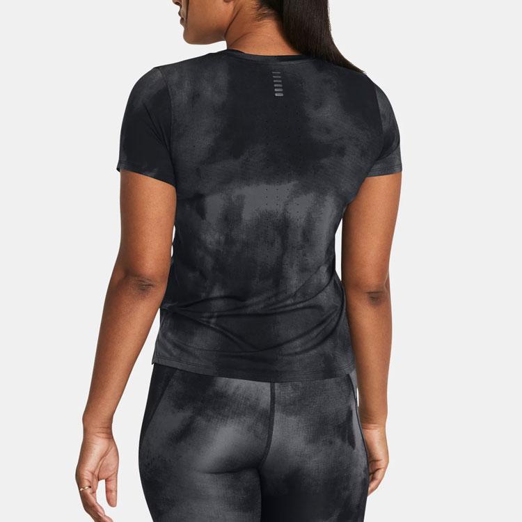 Under Armour Удобная футболка с круглым вырезом и принтом в стиле ретро с логотипом Tie-Dye, женские топы, черный цвет 1383365-001