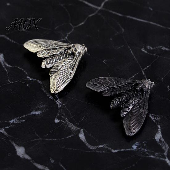 Removable Button Covers for Jackets Vintage Moth Covers, Gothic Skull Snap on Shirt Dark Aesthetic Clothing Accessories Metal Cufflinks Collar