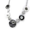 [H9047] - Designer Necklace 'Bora Bora' Gray Black