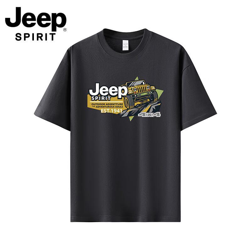 Мужская летняя футболка с коротким рукавом JEEP SPIRIT с принтом логотипа