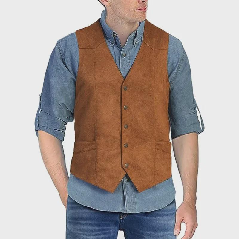 Men's Slim Fit Retro V-Neck Suit Vest for Casual & Formal Wear