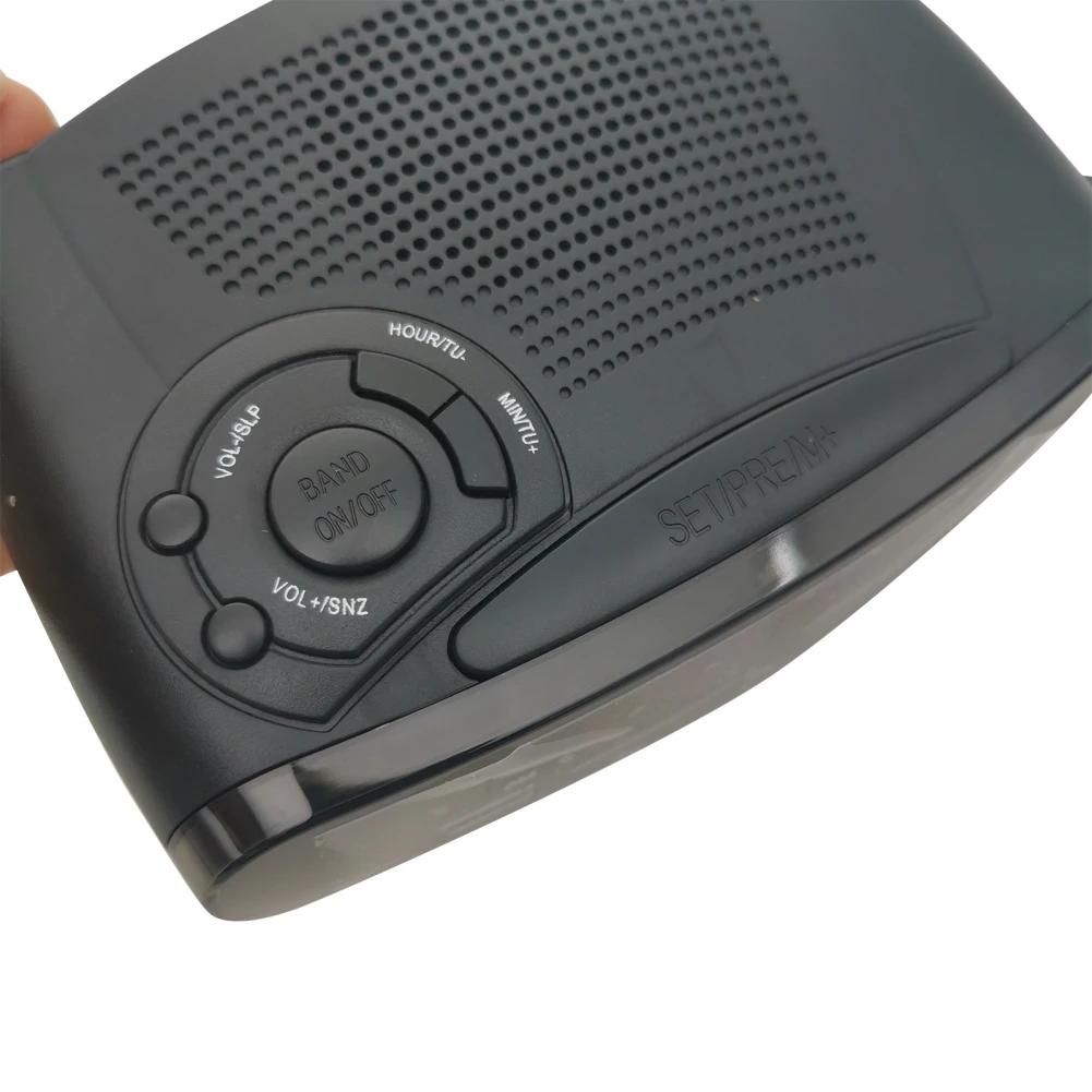 Радио-будильник с цифровым LED-дисплеем AM/FM, функцией повтора сигнала и резервным питанием от батарей(Питание ЕС)