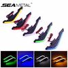2Pcs Motorcycle Front Side Spoiler Winglets Aerodynamic Wing Set Fixed Wind Wings with LED Lights and Adhesive Decoration Sticker