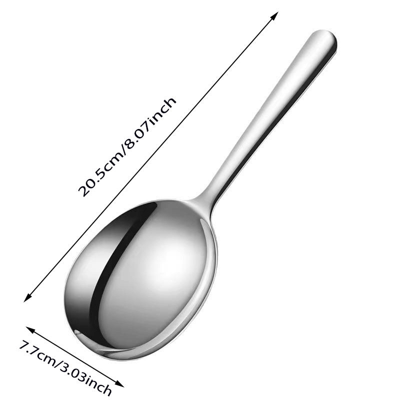 1pcs Stainless Steel Ladles For Serving Soup Rice Serving Spoon Drain Hole Heat Insulated Handle Kitchen Utensils For Daily Use