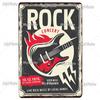 Music Gitar Vintage Metal Sign Tin Sign Rock Plaque Home Wall Decor Bar Sign Home Decor Country Poster Drop Shipping