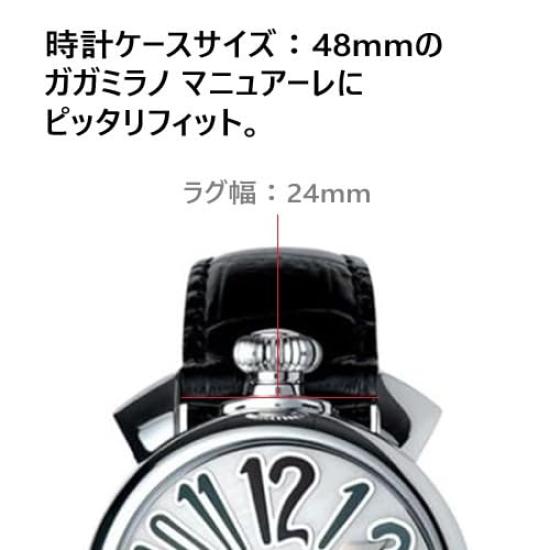 Часы King Совместимы с GaGa Manuale 48 мм Тисненые Aftermarket [Импортные Оригинальные] Детали, Милан, Ремешок, Крокодил, Белый,