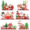 Christmas Wooden Ornaments Santa Claus Snowman Xmas Tree Desktop Signs 2025 New Year Party DIY Decoration For Home Navidad Gifts
