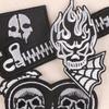 Embroidery Badge Black and White English Letter Patch Sticker Clothing Accessories Badge Source Skull Embroidery Cloth Sticker
