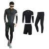 Rashguard Swimsuit for Top and Bottom Fitness Long Front Surf Swim UV Hot Competitive Sweat Quick [wechose] Men, Set, Swimsuit, 3-Piece Set, Zip-Up,