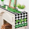 Улица. День святого Патрика Настольный флаг Клетчатая полосатая напечатанная скатерть Cross Border Льняная скатерть для украшения стола