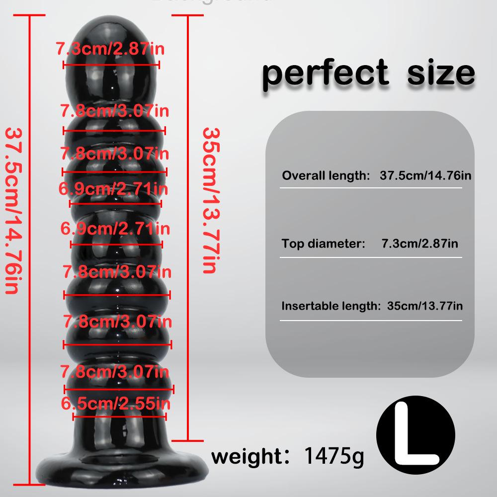Extra Large Beaded Anal Plug with Suction Cup - Soft Thick Butt Plug for Men Women, Stretching Backdoor Adult Toy