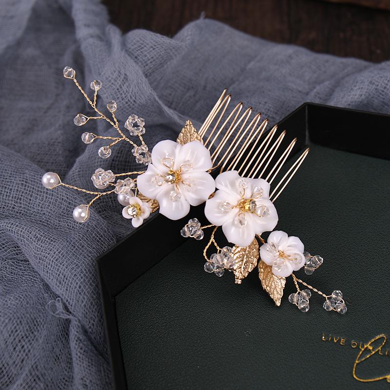 Аксессуары для волос Tuanming Bridal Flower Comb — элегантный европейский и американский вечерний стиль