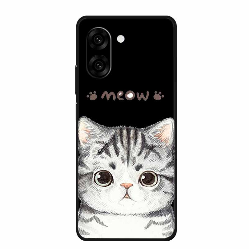 Black Silicone Case For OnePlus Nord CE5 Case One Plus Nord CE 5 Cartoon Cat Soft Back Cover For OnePlus Ace 5 Racing Phone Case