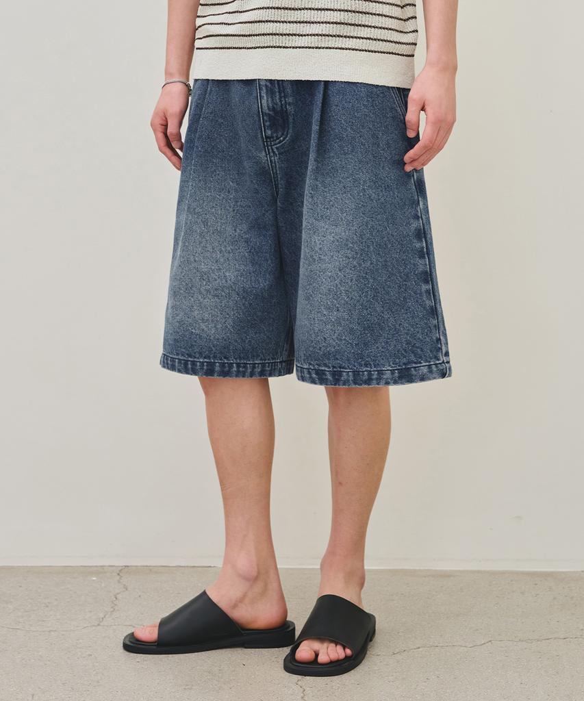 ROTEMBER Washed Bermuda Denim Pants [ 3 Colors ]