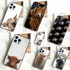 Чехол для телефона Highland Cows для iPhone 15 14 13 12 11 Pro Max X XR XS Max 7 8 Plus 12 13 Mini задняя крышка