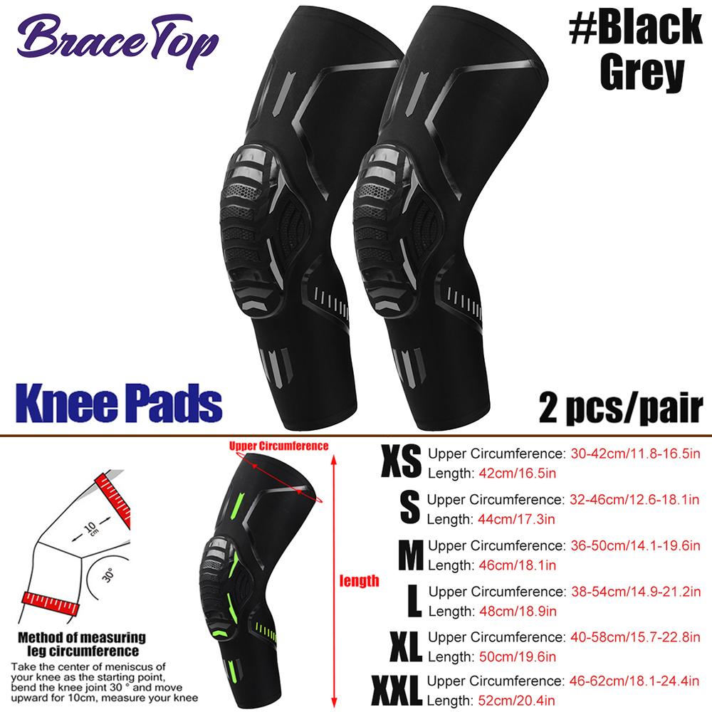 Bracetop 1 пара взрослых наколенников для велосипеда, велоспорта, защиты локтей, баскетбола, спортивные наколенники, чехлы на ноги, защита от столкновений