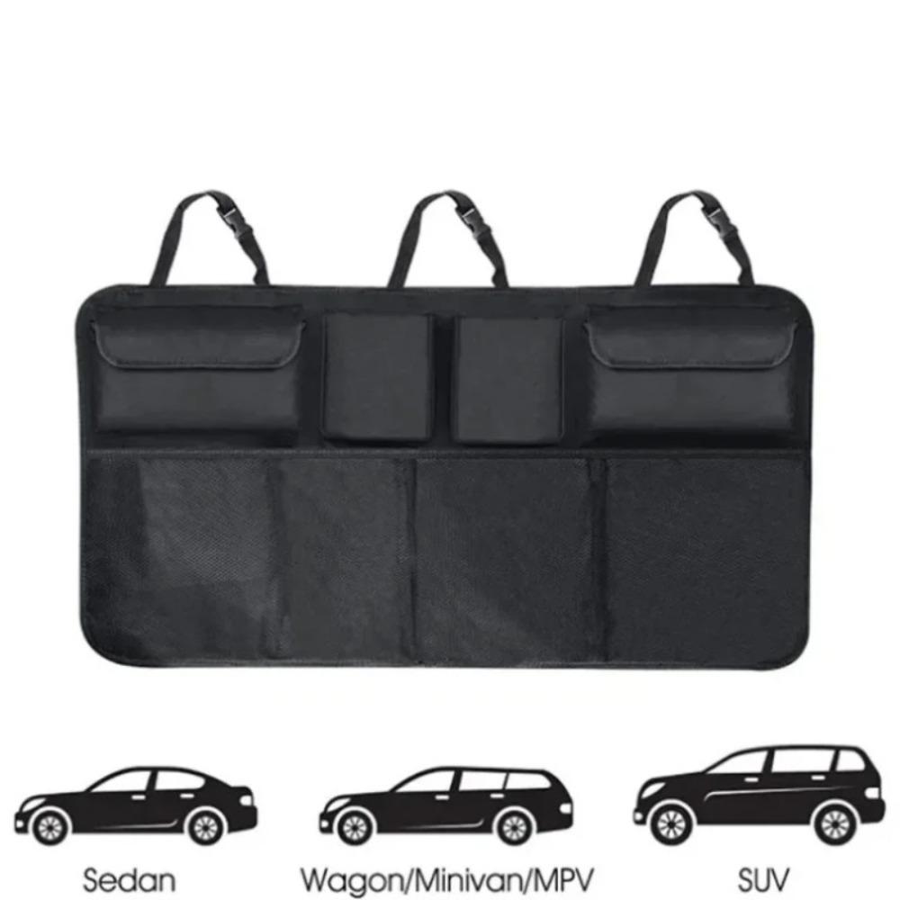 8 Pockets Hanging Backseat Trunk Organizer Durable Cargo Storage Bag For Tools Emergency Kits