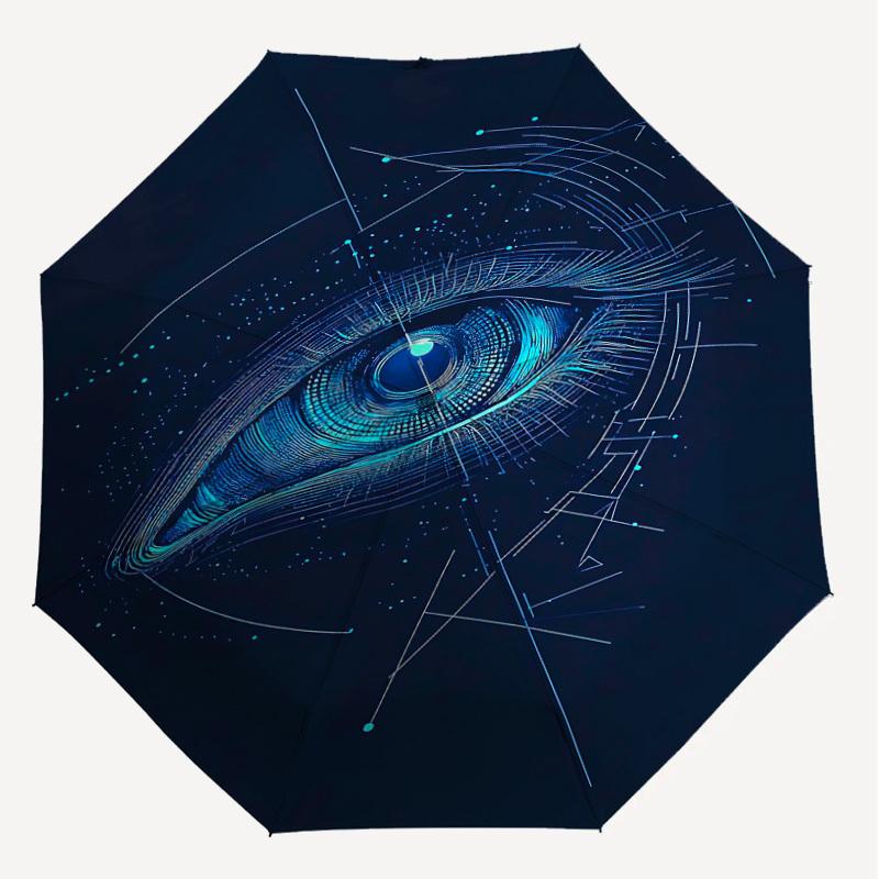 1pc Eye Technology Automatic Open/Close Umbrella Compact Folding Umbrella with 8-Rib Shaft for Women/Men, Elegant Birthday1154S
