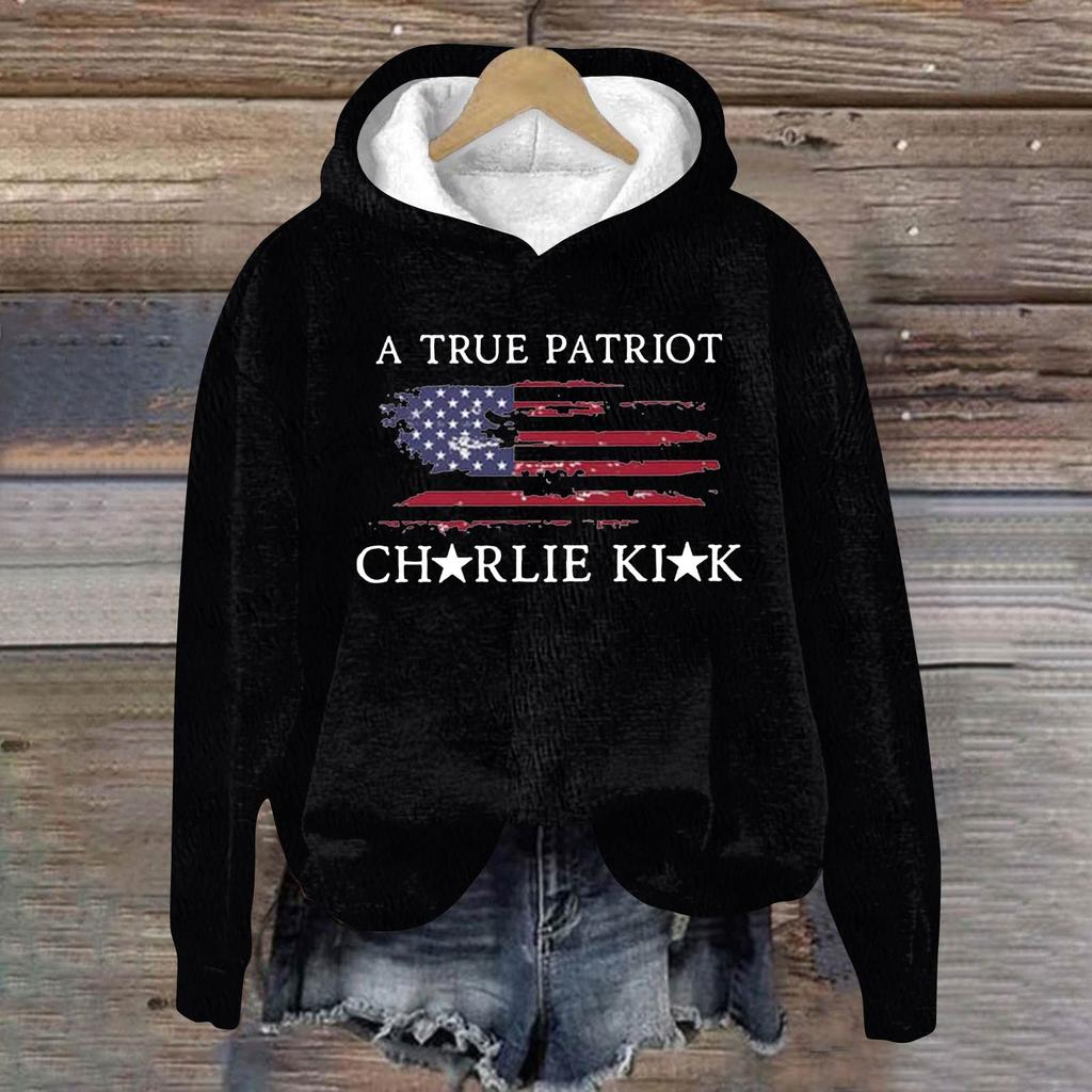 Ladies Fashion Casual Long Sleeve Printed Round Neck Hoodie Pullover Top