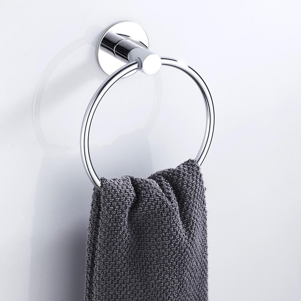 Towel Ring Stainless Steel Heavy Duty Hand Towel Holder Self Adhesive No Drilling Towel Rack for Home Hotel Bathroom Kitchen