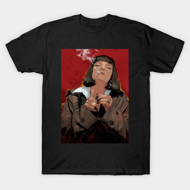 Funny Pulp Fiction TShirt Mia Wallace Quentin Tarantino Graphic Tshirts 90s Vintage Women Men Breathable Comfortable Tee Shirts
