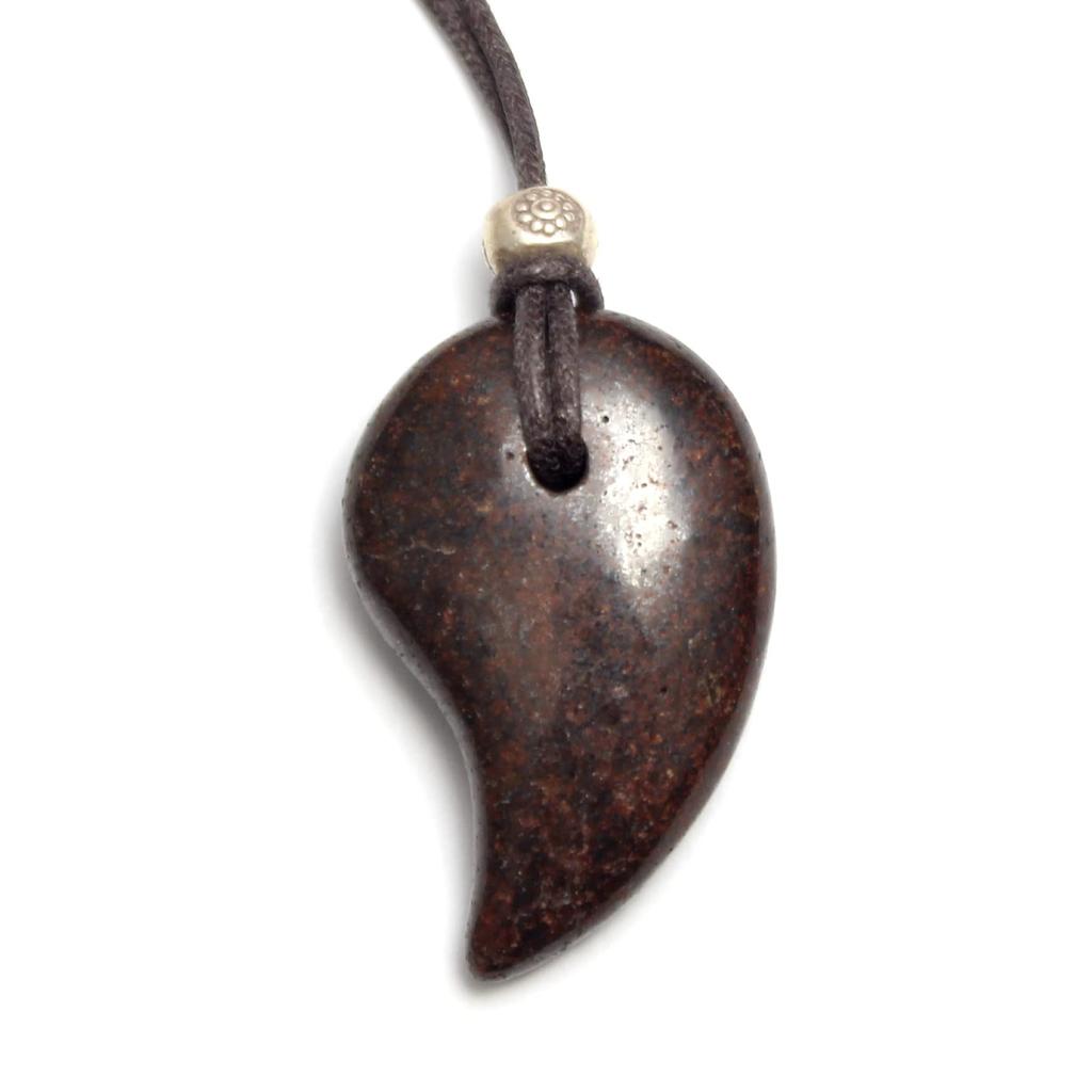 Natural Stone Power Stone Space Meteorite Chondrite Sahara NWA869 Magatama Pendant Choker