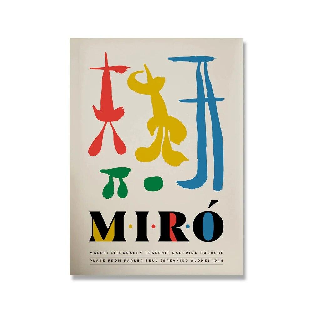Joan Miro Винтажная абстрактная выставка настенная живопись на холсте скандинавские постеры и принты настенные панно для гостиной домашний декор без рамки