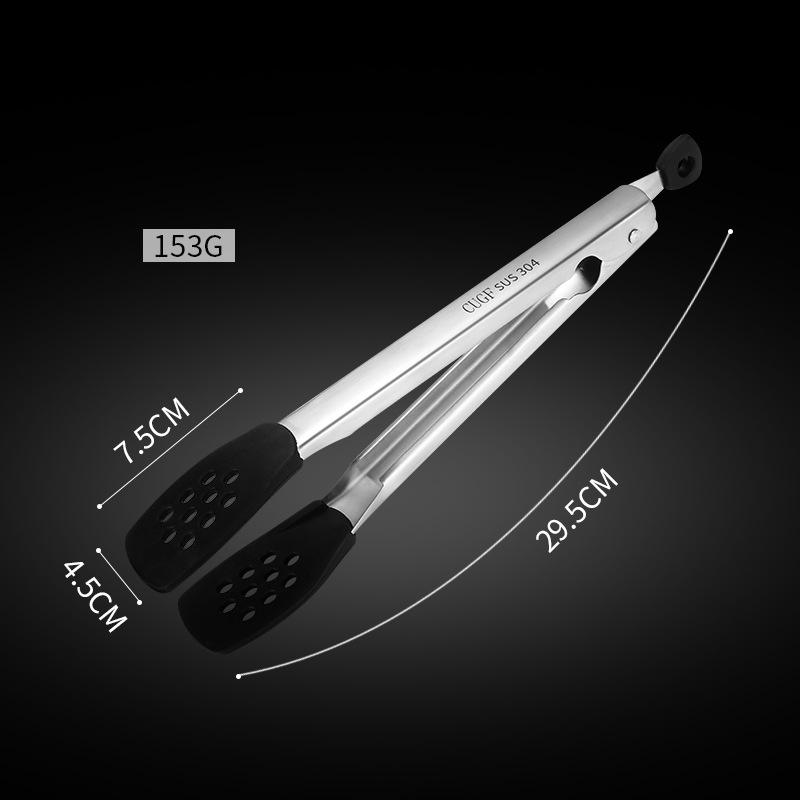 1 шт. 304 силиконовый зажим для стейка из нержавеющей стали, зажим для барбекю, зажим для еды, зажим для барбекю, зажим для еды, зажим для хлеба