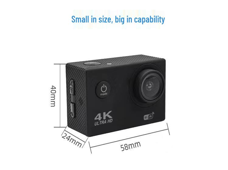CrossD800R 4K Sports Camera with Remote, Waterproof for Outdoor Cycling, WiFi Enabled