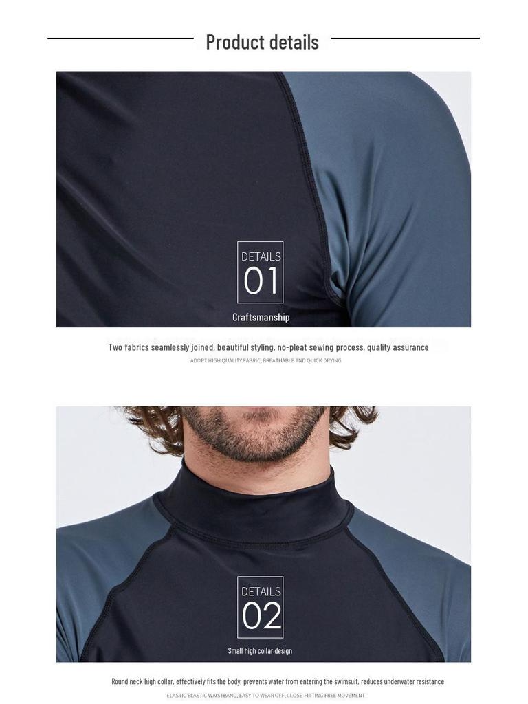 Мужской гидрокостюм на заказ с быстрой сушкой и защитой от солнца - Спортивный купальник с короткими рукавами для серфинга и плавания