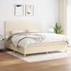 Maison Exclusive - Sommier À Lattes De Lit Avec Matelas Crème 200x200 Cm Tissu