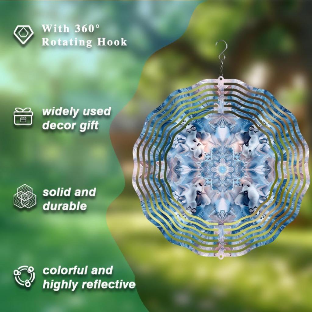 10-дюймовый подвесной ветряной спиннер с дизайном лисы, металлический ветряной колокольчик для декора сада и балкона, крючок с вращением на 360 градусов, не требует электричества, подарок для друзей и семьи