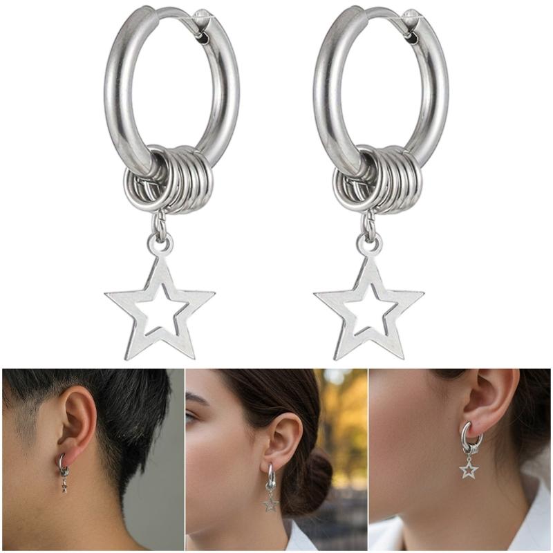 Модные Серьги Пятиконечная Звезда Сталь Гипоаллергенная Легкие Удобные Для Чувствительной Кожи