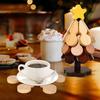 Wooden Coaster Foldable Christmas Tree Design Stand Wooden Trivets Decorative Anti Scald Heat Resistant Table Mat Cup Pad