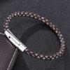 New Vintage Genuine Leather Bracelet Men Stainless Steel Clasp Bracelets Bangles Male Jewelry Gift BB0239