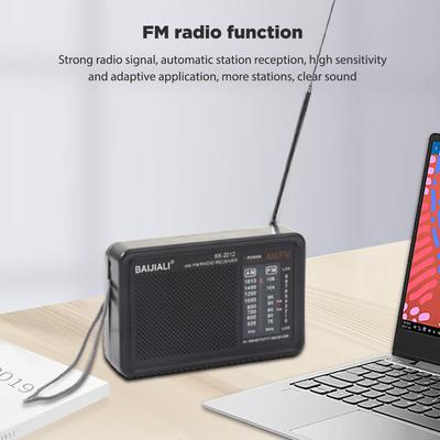Мини AM/FM Радио Перезаряжаемое Полноволновое Портативное Винтажное Радио Телескопическая Антенна Работа от Батареек AA для Утренних Занятий
