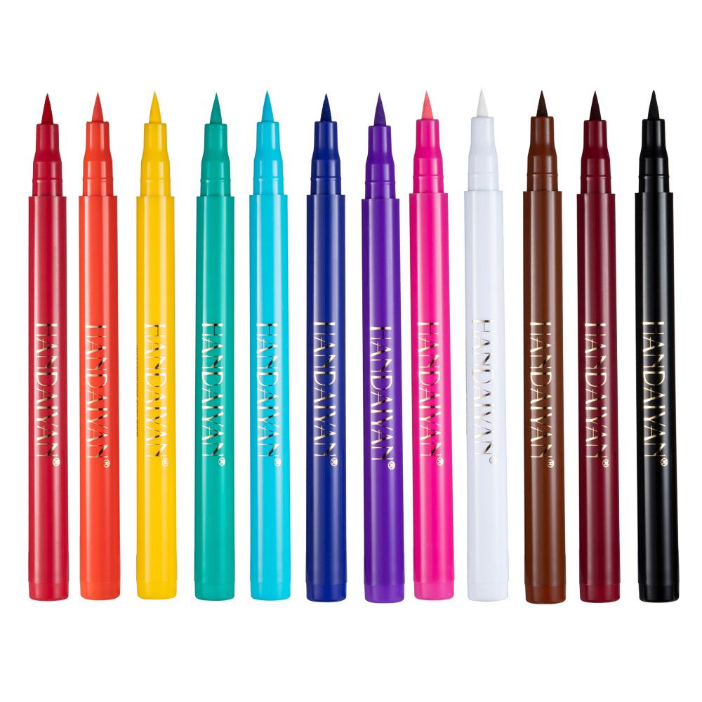 HANDAIYAN 12 цветов водостойкая подводка для глаз гель-карандаш красочный белый желтый синий коричневый карандаш для глаз долговечный макияж