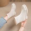 Fashion Mesh Hollow Chelsea Short Boots Women Summer Thin Section Breathable Thick Heel 6 Boots Female High Top Sandals Casual Shoe