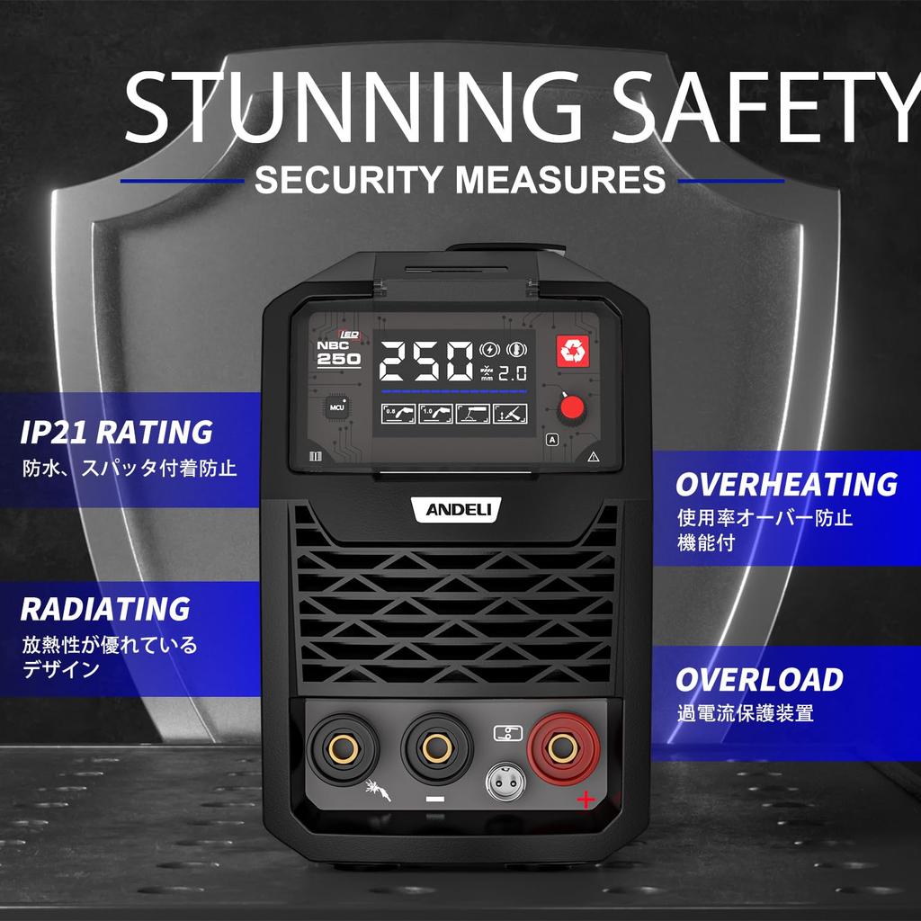 ANDELI Welding Machine 120A TIG Dual Use Inverter DC Welding Machine MIG Welding LED Screen Japanese Instruction Manual LED Semi-automatic Non-gas