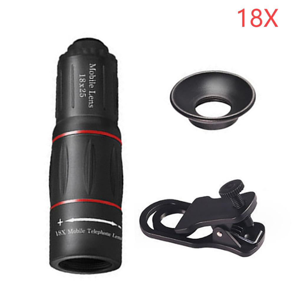 18/28/36X Mobile Phone Camera Lens Clip-On Zoom Monocular Telescope Universal Optical Telescope Lens for Camping Hunting Sports