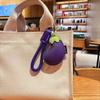 Eggplant Vegetable Keychain Carrot Car Keyring Cute PU Leather Bag Pendant  Girl/Boy